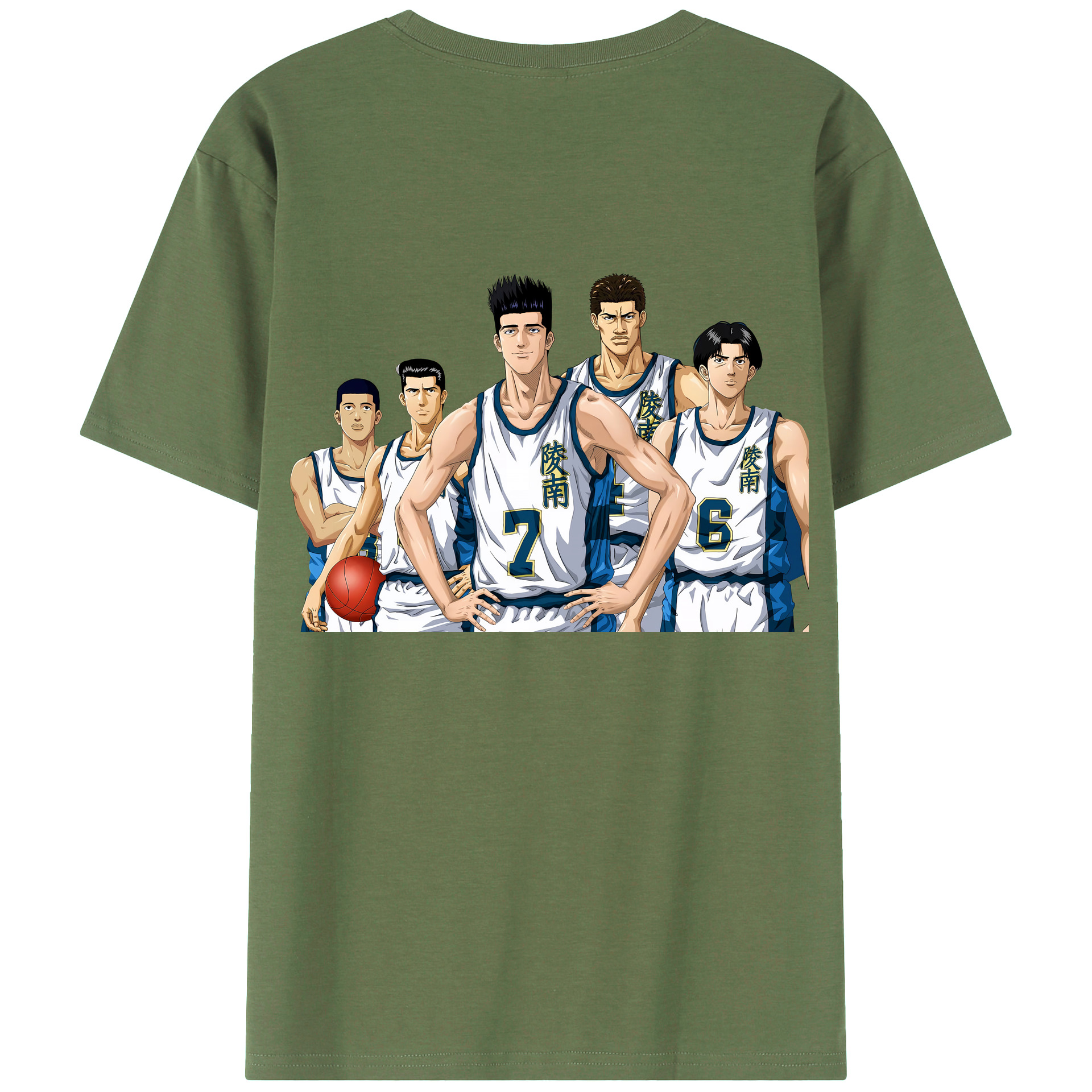（画像用） SLAM DUNK／スラムダンク 綿100％ メンズ半袖Tシャツ（バックプリント） 通気性